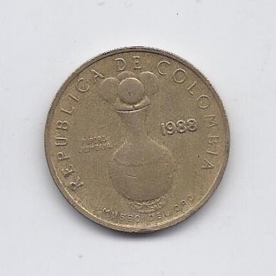 COLOMBIA 20 PESOS 1988 KM # 271 VF 1