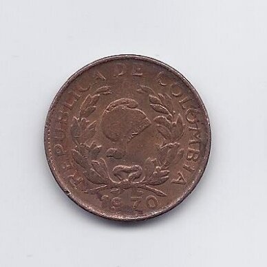 COLOMBIA 5 CENTAVOS 1970 KM # 206a VF 1