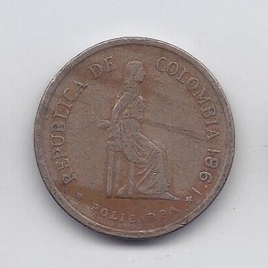 COLOMBIA 5 PESOS 1981 KM # 268 VF 1