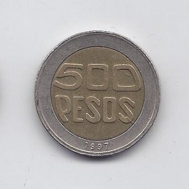COLOMBIA 500 PESOS 1997 KM # 286 VF