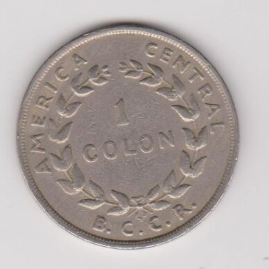 COSTA RICA 1 COLON 1968 KM # 186.2 VF