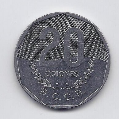 COSTA RICA 20 COLONES 1983 KM # 216 VF