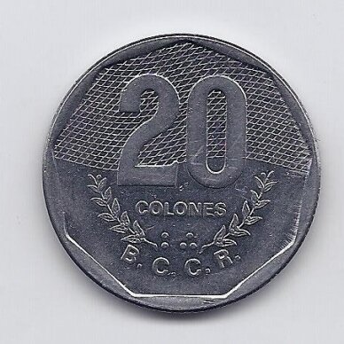 COSTA RICA 20 COLONES 1985 KM # 216 VF/XF