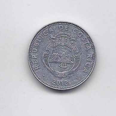COSTA RICA 5 COLONES 2012 KM # 227b VF 1