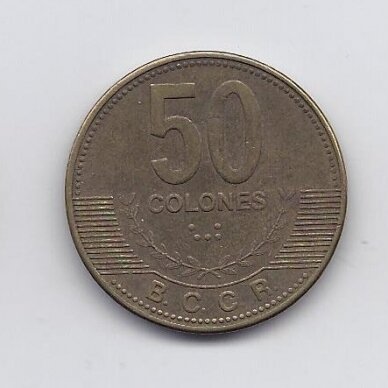 COSTA RICA 50 COLONES 2007 KM # 231.1b VF