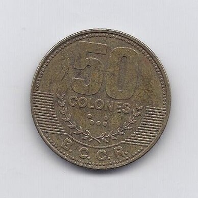 COSTA RICA 50 COLONES 2012 KM # 231.1b VF