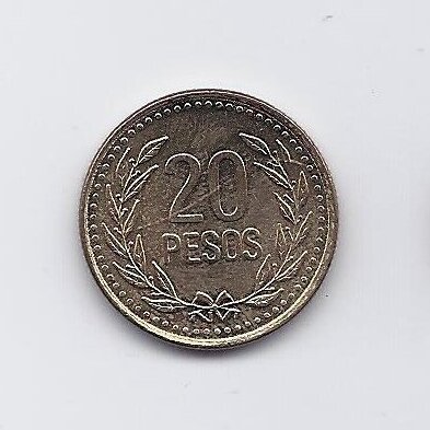COLOMBIA 20 PESOS 2003 KM # 282 AU/UNC