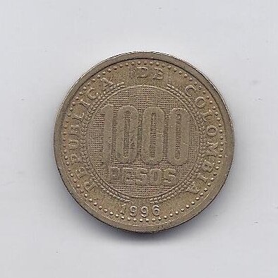 COLOMBIA 1000 PESOS 1996 KM # 288 F