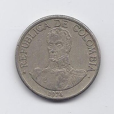 COLOMBIA 1 PESO 1974 KM # 258 F 1