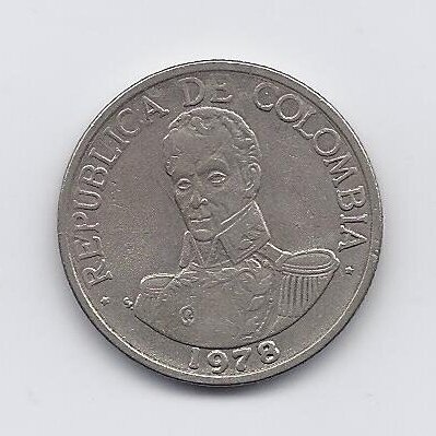 COLOMBIA 1 PESO 1978 KM # 258 VF 1