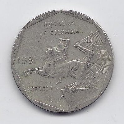 COLOMBIA 10 PESOS 1981 KM # 270 F 1