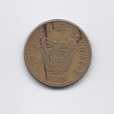 COLOMBIA 20 PESOS 1989 KM # 282 VF 1