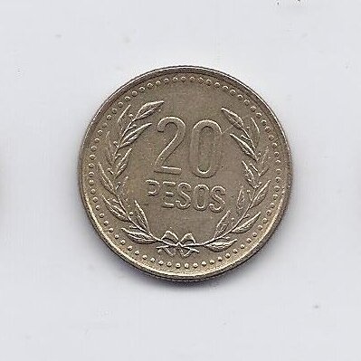 COLOMBIA 20 PESOS 1994 KM # 282 VF