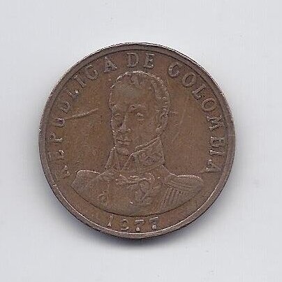 COLOMBIA 2 PESOS 1977 KM # 263 VF 1