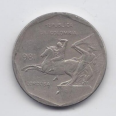 COLOMBIA 10 PESOS 1981 KM # 270 VF 1