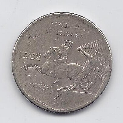 COLOMBIA 10 PESOS 1982 KM # 270 VF 1