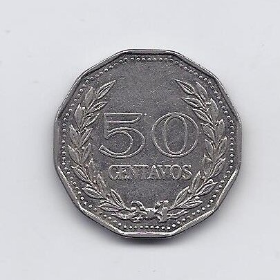 COLOMBIA 50 CENTAVOS 1971 KM # 244 VF