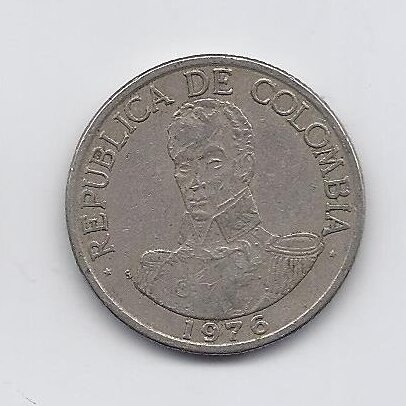 COLOMBIA 1 PESO 1976 KM # 258 VF 1