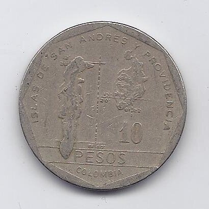 COLOMBIA 10 PESOS 1982 KM # 270 F