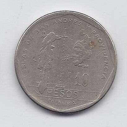 COLOMBIA 10 PESOS 1982 KM # 270 VF