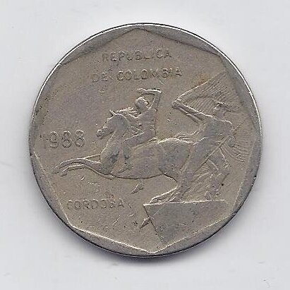 COLOMBIA 10 PESOS 1988 KM # 270 F 1