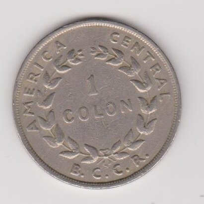 COSTA RICA 1 COLON 1968 KM # 186.2 VF