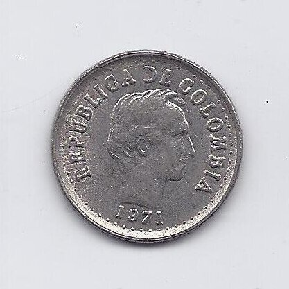 COLOMBIA 20 CENTAVOS 1971 KM # 246 VF 1