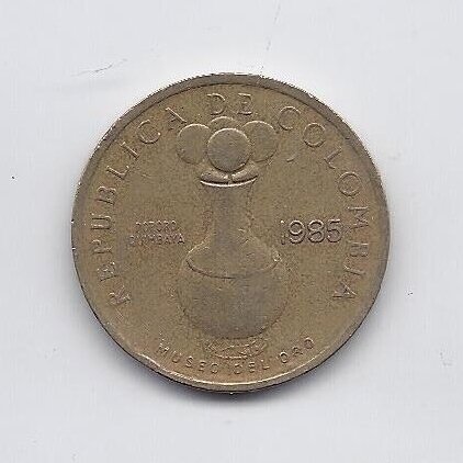 COLOMBIA 20 PESOS 1985 KM # 271 VF 1