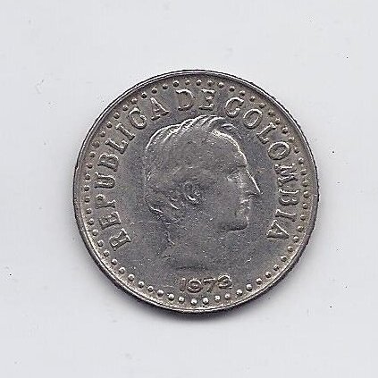 COLOMBIA 20 CENTAVOS 1973 KM # 246 VF 1