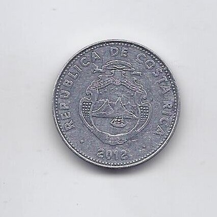 COSTA RICA 5 COLONES 2012 KM # 227b VF 1