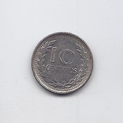 COLOMBIA 10 CENTAVOS 1974 KM # 253 VF