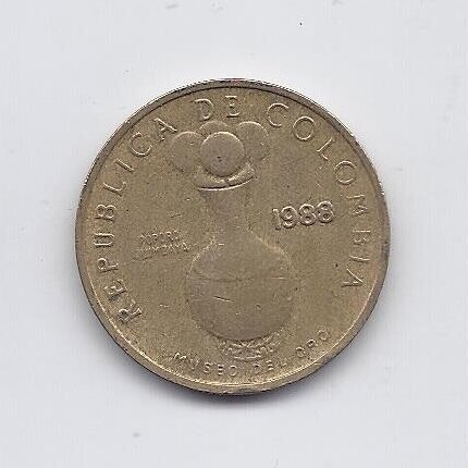 COLOMBIA 20 PESOS 1988 KM # 271 VF 1