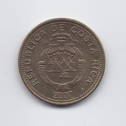 COSTA RICA 25 COLONES 2007 KM # 229c VF 1