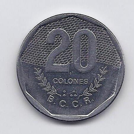 COSTA RICA 20 COLONES 1985 KM # 216 VF/XF