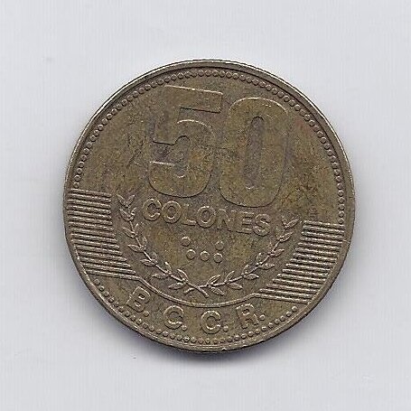 COSTA RICA 50 COLONES 2012 KM # 231.1b VF