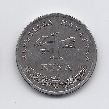 CROATIA 1 KUNA 1993 KM # 9.1 VF