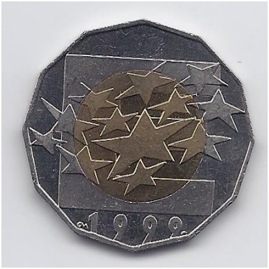 KROATIJA 25 KUNA 1999 KM # 64 AU Euro valiuta