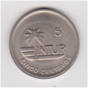 KUBA 5 CENTAVOS 1989 KM # 412.3 VF