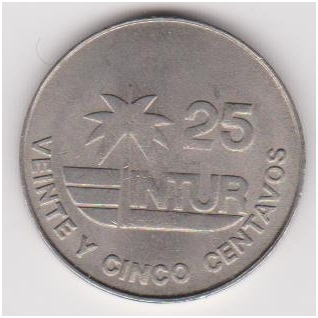 CUBA 25 CENTAVOS 1981 KM # 418.1 VF
