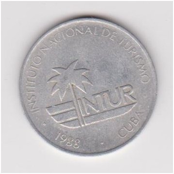 KUBA 25 CENTAVOS 1988 KM # 419 VF 1