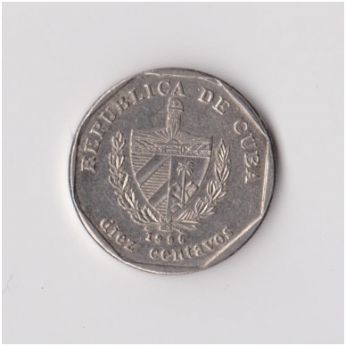 KUBA 10 CENTAVOS 1996 KM # 576.2 VF-XF 1