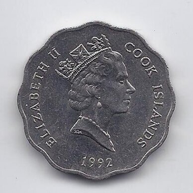 COOK ISLANDS 1 DOLLAR 1992 KM # 37 VF 1