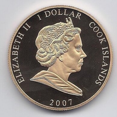 COOK ISLANDS 1 DOLLAR 2007 KM # 1200 UNC Diamond Wedding - Queen Elizabeth II with blue hat 1 COOK ISLANDS 1 DOLLAR 2007 KM # 1200 UNC Diamond Wedding - Queen Elizabeth II with blue hat 1