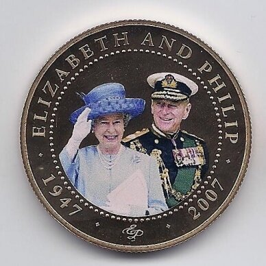 COOK ISLANDS 1 DOLLAR 2007 KM # 1200 UNC Diamond Wedding - Queen Elizabeth II with blue hat COOK ISLANDS 1 DOLLAR 2007 KM # 1200 UNC Diamond Wedding - Queen Elizabeth II with blue hat