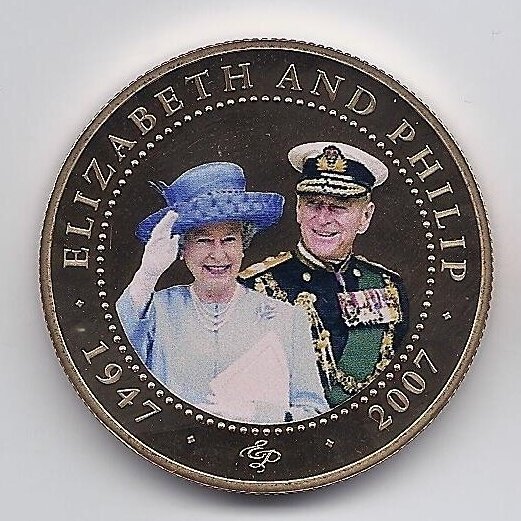 COOK ISLANDS 1 DOLLAR 2007 KM # 1200 UNC Diamond Wedding - Queen Elizabeth II with blue hat COOK ISLANDS 1 DOLLAR 2007 KM # 1200 UNC Diamond Wedding - Queen Elizabeth II with blue hat