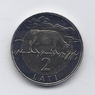LATVIJA 2 LATI 2003 KM # 38 UNC LATVIJA 2 LATI 2003 KM # 38 UNC