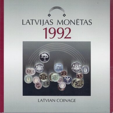 LATVIJA 1992 m. oficialus bankinis monetų rinknys