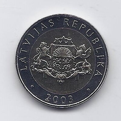 LATVIJA 2 LATI 2003 KM # 38 UNC 1