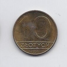 POLAND 10 ZLOTYCH 1989 Y # 152.2 F POLAND 10 ZLOTYCH 1989 Y # 152.2 F