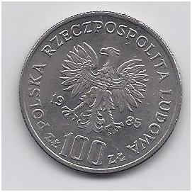 POLAND 100 ZLOTYCH 1985 Y # 155 XF King Przemyslaw II 1